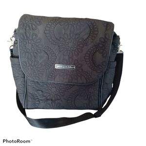 Petunia Pickle Bottom Embossed Black Diaper Bag
